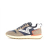 basket marine en cuir et toile